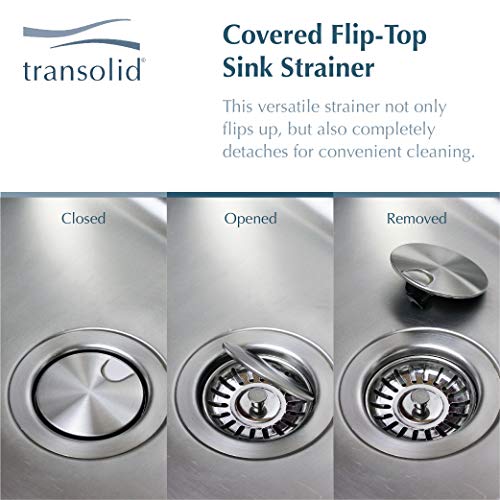 Transolid K-STSB15156-1 Select 1-Hole Drop-in Single-Bowl Kitchen Sink Kit, 15" L x 15" x 6", Brushed Stainless Steel