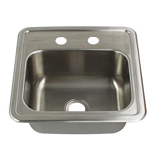 Transolid K-STSB15156-1 Select 1-Hole Drop-in Single-Bowl Kitchen Sink Kit, 15" L x 15" x 6", Brushed Stainless Steel