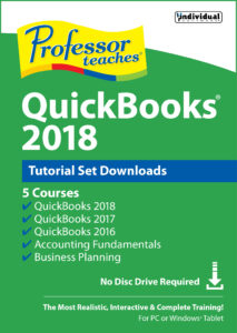 professor teaches quickbooks 2018 tutorial set download [online code]