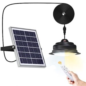 solar lights indoor outdoor dual color switchable solar shed light with remote control lighting brightness & timing adjustable solar powered pendant lights for home shed barn patio porch gazebo deck