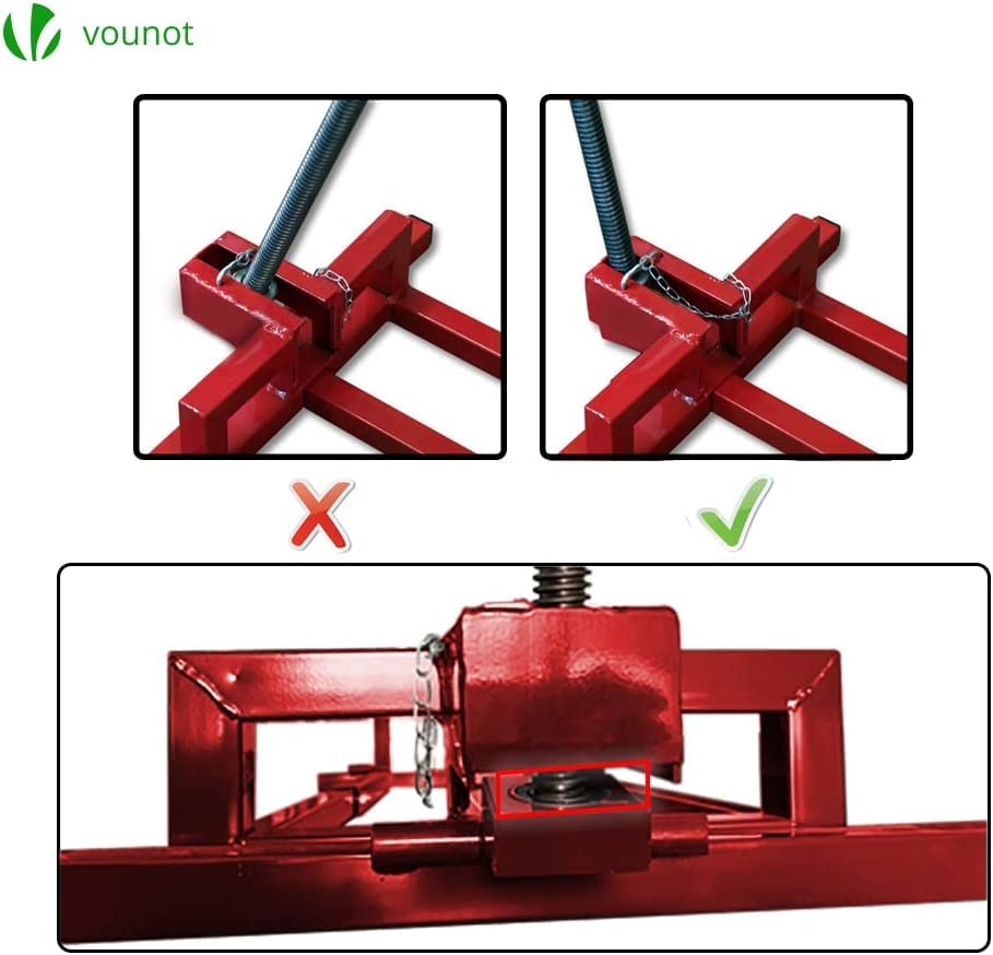 VOUNOT Ride on Lawn Mower Lift Jack, Telescopic Maintenance Jack for Lawn mowers and Garden Tractors, Weight Capacity 880 Lbs, Red