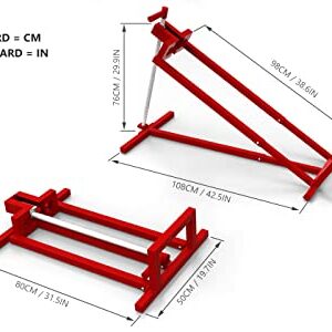 VOUNOT Ride on Lawn Mower Lift Jack, Telescopic Maintenance Jack for Lawn mowers and Garden Tractors, Weight Capacity 880 Lbs, Red