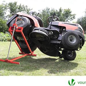 VOUNOT Ride on Lawn Mower Lift Jack, Telescopic Maintenance Jack for Lawn mowers and Garden Tractors, Weight Capacity 880 Lbs, Red