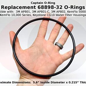 Captain O-Ring - 68898-32 Replacement O-Rings for 3M AP801, AP801-C, AP802, KemFlo 5000 & 10,000 Series Water Filters (3 Pack)