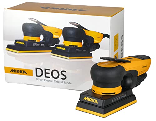 Mirka DEOS Direct Electric Orbital Sander Tool 353XCV / 3 inch x 5 inch / 3mm orbit/Dust-free Sanding / MID3530201US, Yellow, Black