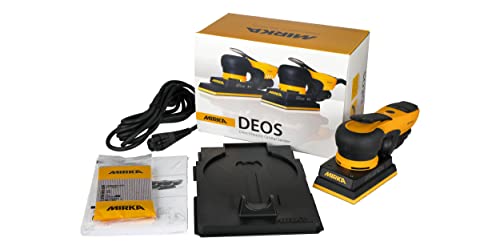 Mirka DEOS Direct Electric Orbital Sander Tool 353XCV / 3 inch x 5 inch / 3mm orbit/Dust-free Sanding / MID3530201US, Yellow, Black