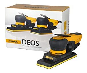 Mirka DEOS Direct Electric Orbital Sander Tool 383XCV / 2.75 inch x 8 inch / 3mm orbit/Dust-free Sanding / MID3830201US,Yellow/Black