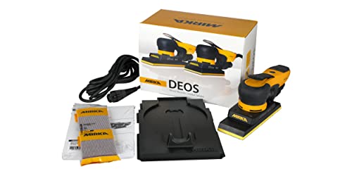 Mirka DEOS Direct Electric Orbital Sander Tool 383XCV / 2.75 inch x 8 inch / 3mm orbit/Dust-free Sanding / MID3830201US,Yellow/Black