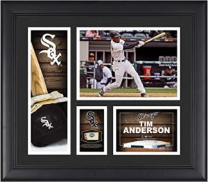 tim anderson chicago white sox framed 15" x 17" player collage with a piece of game-used baseball - mlb game used baseball collages