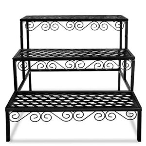 foyuee tiered plant stand outdoor metal 3 tier stands for multiple plants ladder potted indoor shelf holder rack