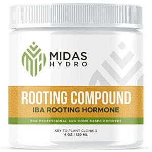 rooting gel for cuttings – iba rooting hormone - cloning gel for strong clones - key to plant cloning - midas products rooting gel hormone for cuttings 4oz - for professional and home based growers (1 pack)