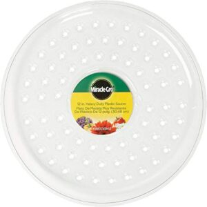 Miracle-Gro SMGCVSH12 12" Heavy Duty Plastic Saucer, Clear