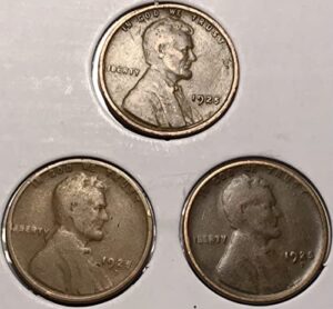 1925 p d s lincoln wheat cent pds set penny seller good