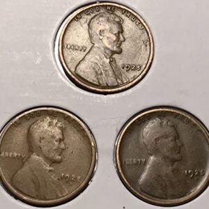1925 P D S Lincoln Wheat Cent PDS set Penny Seller Good