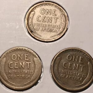 1925 P D S Lincoln Wheat Cent PDS set Penny Seller Good
