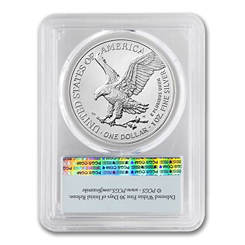 2023 (W) 1 oz American Silver Eagle Coin MS-70 (First Strike - Struck at West Point - Flag Label) $1 MS70 PCGS