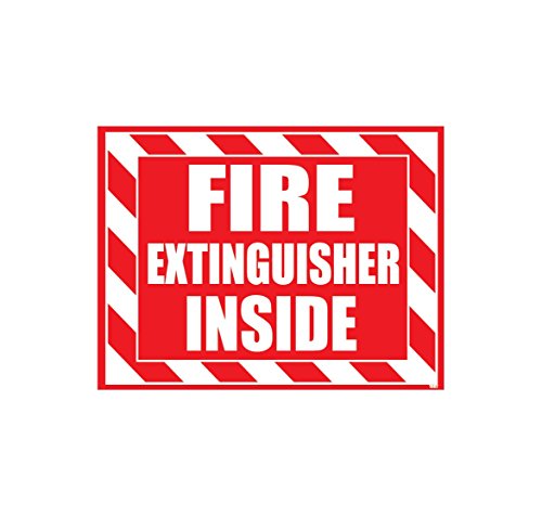 Wrapco (4 Pack) Fire Extinguisher Inside Sticker Decal Sign Self Adhesive for Trucks or Equipment