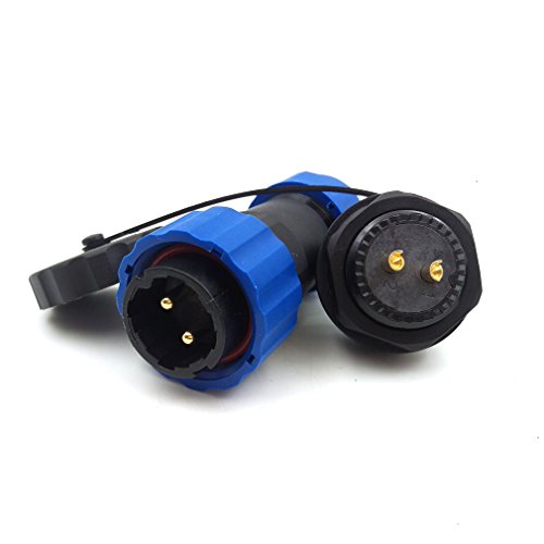 SD20 2pin Waterproof Connector, Circular IP68 LED Solar Panel Power Cable Plug Heavy Industrial Connector (2pin, Panel Mount)