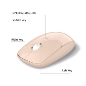 SADES V2020 Keyboard and Mouse Combo, Colorful Wireless Keyboard with Round Keycaps,2.4GHz Dropout-Free Connection,Long Battery Life,Cute Wireless Mouse for PC/Laptop/Computer (MilkTea Color)