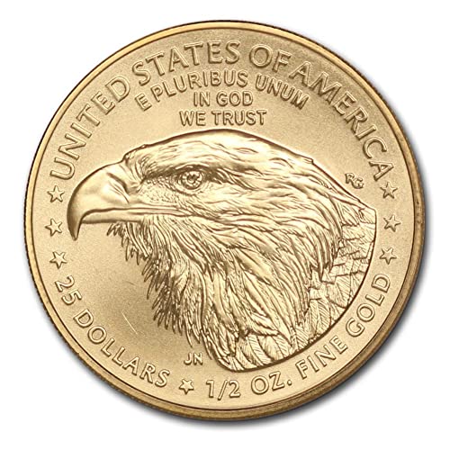1986 - Present (Random Year) 1/2 oz American Gold Eagle Brilliant Uncirculated (BU -Type 1 or 2) with Certificate of Authenticity $25 Mint State