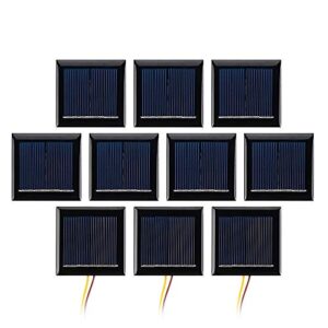 aoshike 10pcs 2v 130ma micro solar panels photovoltaic solar cells with wires solars epoxy plate diy projects toys 54mm x 54mm/2.13" x 2.13"