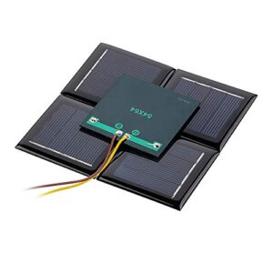 AOSHIKE 10Pcs 2V 130mA Micro Solar Panels Photovoltaic Solar Cells with Wires Solars Epoxy Plate DIY Projects Toys 54mm x 54mm/2.13" x 2.13"