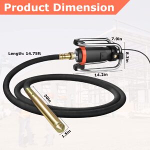 Seeutek Hand Held Electric Concrete Vibrator Motor 1500W 16000 RPM Portable Construction Insertion Vibrator Remove Air Bubbles and Level Concrete with 4.5 M (14-3/4feet) Long Shaft