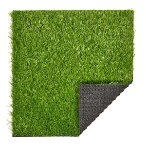 Juvale 4-Pack Artificial Grass Mats - Faux Grass, Fake Turf Panels for Wall, Balcony, Patio, Outdoor Decor (12x12 in)