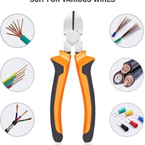 BOENFU Wire Cutter for Artificial Flowers and Crafts, Chicken Wire Cutters Heavy Duty Diagonal Cutting Pliers Faux Flowers Wire Clippers, Orange, 6 in