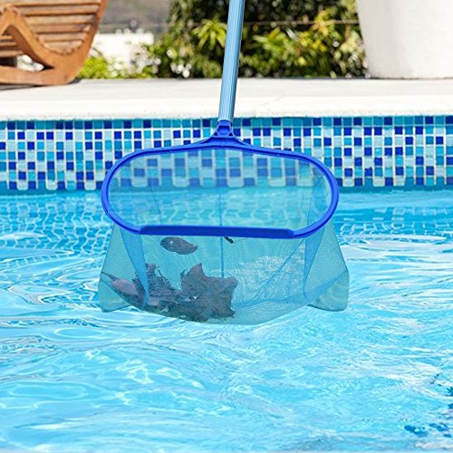 Rongbo Deep-Bag Pool Rake & Swimming Leaf Skimmer Net with Medium Fine Mesh,Fits Most Standard Pole for Cleaning Swimming Pools,Hot Tubs,Spas and Fountains (deep-Bag rake)