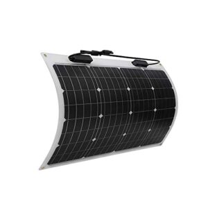 renogy flexible solar panel 50 watt 12 volt monocrystalline semi-flexible bendable mono off-grid charger for marine rv cabin van car uneven surfaces,black