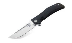 bestech knife scimitar linerlock folding knife g10 series - black, btkg05a1-brk