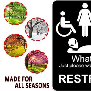 Just Please Wash Your Hands Sign - Inclusive Sign for Bathroom Door, Funny Bathroom Sign Bathroom Wall Decor - Alien Decor, Men, Womens, Handicap, Transgender Bathroom Sign, Bathroom Decor - 8.5"x10"