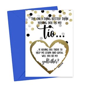 spanish will you be my godfather scratch off card, card for uncle tio, padrino proposal card for uncle from niece nephew (tio godfather)