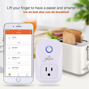 Jinvoo WiFi Smart Plug, Smart Outlet Compatible with Alexa and Google Assistant, TUyaSmart Life 2.4GHz Only WiFi Socket, Voice&Remote Control, Schedule Timer, No Hub Required, ETL&FCC, 2-Pack