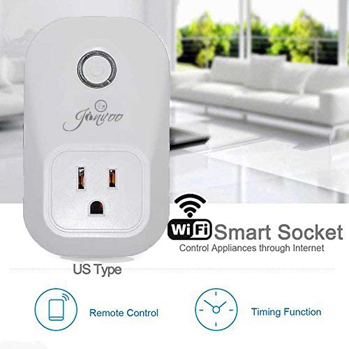 Jinvoo WiFi Smart Plug, Smart Outlet Compatible with Alexa and Google Assistant, TUyaSmart Life 2.4GHz Only WiFi Socket, Voice&Remote Control, Schedule Timer, No Hub Required, ETL&FCC, 2-Pack