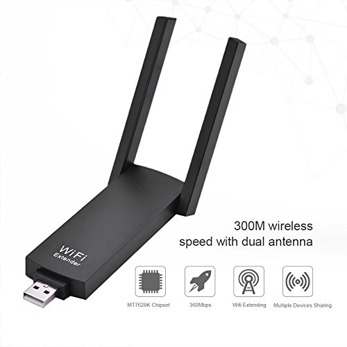 Portable 300M Dual Antenna USB WiFi Signal Range Extender Wireless Router Repeater Amplifier