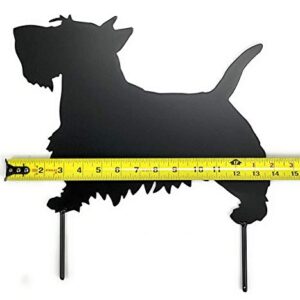 Scottish terrier scotty dog metal art yard stake powder coated black