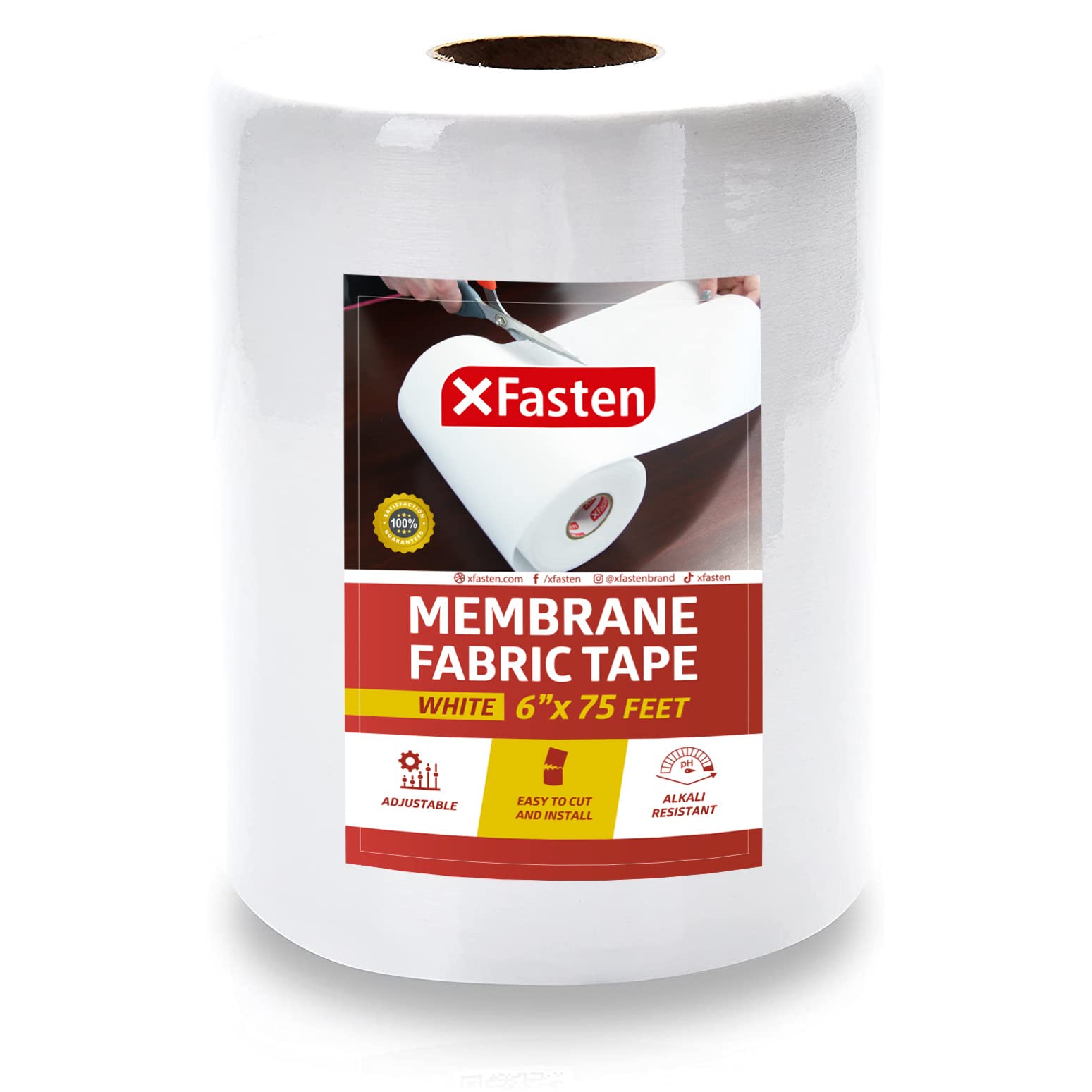 XFasten Waterproofing Membrane Sheet, 6” x 75 Ft Shower Waterproofing Membrane Tape for Underlayment Tile, EPDM Underlayment, Cement Board Tape