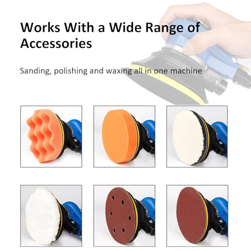 5 inch Pneumatic Orbital Sander Air Sander Palm Da Sander Hook and Loop Air Powered and Swirl Free by ZHONG AN