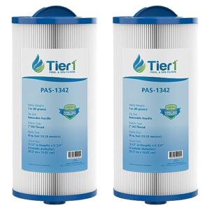 tier1 pool & spa filter cartridge 2-pk | replacement for jacuzzi j300 6541-383, pleatco pjw60tl-ot-f2s, filbur fc-2715, unicel 6ch-961 and more | 60 sq ft pleated fabric filter media