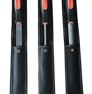 YCAMMIN 8" Wood Rasp File Set with Rubber Grip - Includes Hand Cut Round, Half-Round, and Flat Rasp File Kit - Curved and Flat Tools(3 Pcs) The Color of Packing Bag is Random