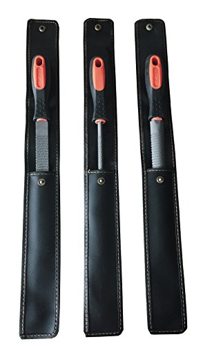 YCAMMIN 8" Wood Rasp File Set with Rubber Grip - Includes Hand Cut Round, Half-Round, and Flat Rasp File Kit - Curved and Flat Tools(3 Pcs) The Color of Packing Bag is Random