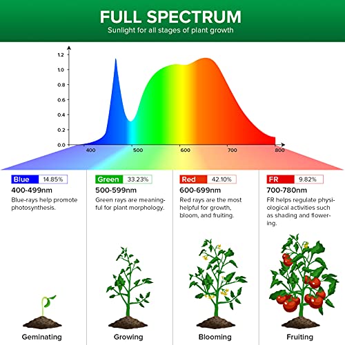 SANSI Grow Light Bulb with COC Technology, PPF 65.6 umol/s LED Full Spectrum, 36W Grow Lamp (400 Watt Equivalent) with Optical Lens for High PPFD, Energy Saving Plant Lights for Seeding and Growing