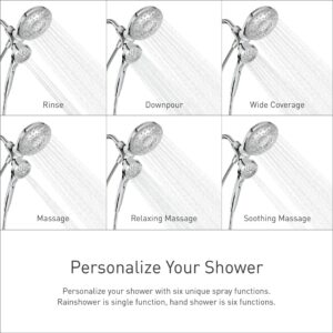 Moen Engage Magnetix Spot Resist Brushed Nickel Multi-Function Handshower and Rainshower Combo Featuring Magnetic Docking System, Shower Head with Handheld Spray, 26009SRN