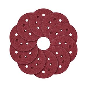miady 5-inch 8-hole hook and loop sanding discs 70pcs, 40/80/120/240/320/600/800 assorted grits sandpaper for aluminum - pack of 70