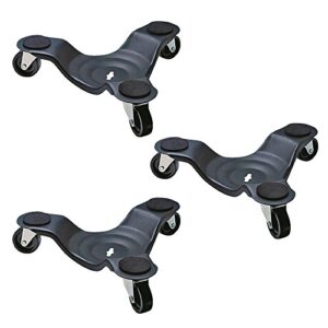 rocky mountain goods 3 wheel furniture dolly with casters - 12” - 300 pound capacity - larger wheels for easier moving - moving dolly with caster steel ball bearings - cushion pads (3 pack)