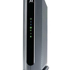 Motorola MG7700 Modem WiFi Router Combo with Power Boost | Approved by Comcast Xfinity, Cox and Spectrum | for Cable Plans Up to 800 Mbps | DOCSIS 3.0 + Gigabit Router