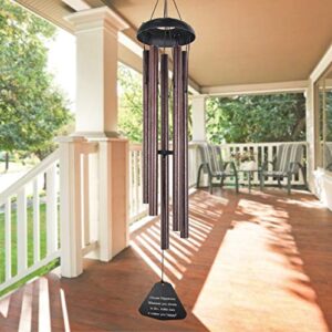 astarin sympathy wind chimes outdoor large deep tone,36" handmade wind chimes tuned relaxing melody, memorial windchime unique personalized for garden decor, bronze (a free card)