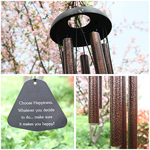 ASTARIN Sympathy Wind Chimes Outdoor Large Deep Tone,36" Handmade Wind Chimes Tuned Relaxing Melody, Memorial Windchime Unique Personalized for Garden Decor, Bronze (A Free Card)